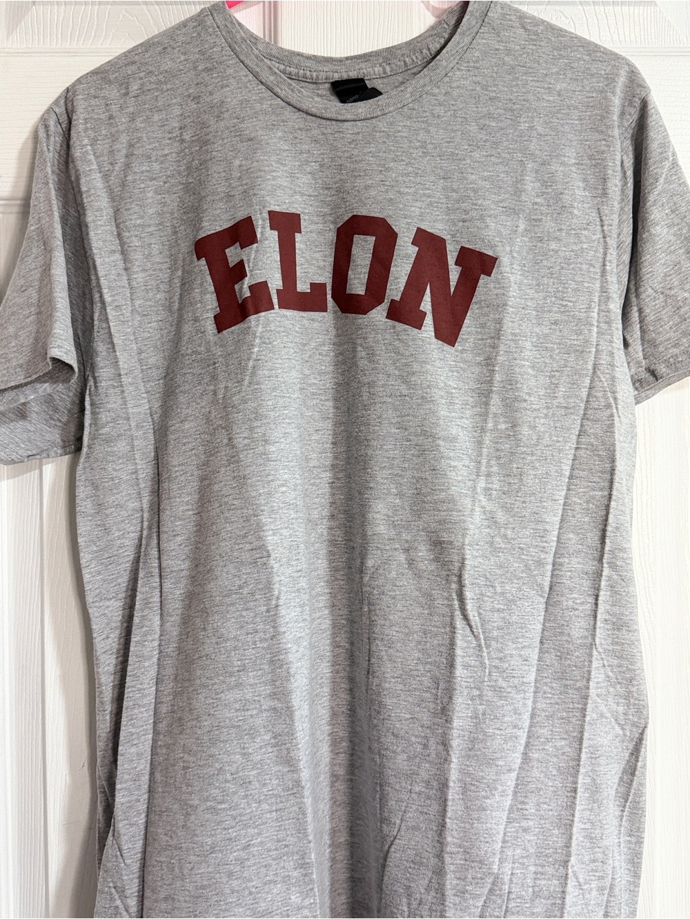 Gray Short Sleeve Tee with Maroon ELON